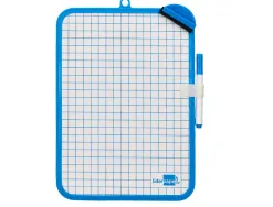 Ardoise scolaire liderpapel 18x26cm double face unie et quadrillee avec feutre et effacette magnetique coloris
