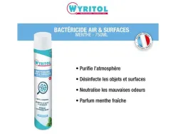 Aérosol bactéricide wyritol parfum menthe 750 ml
