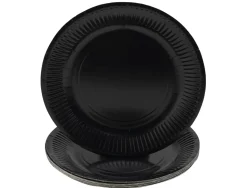 Assiette exacompta carton rond diam. 23cm coloris noir paquet 20 unites