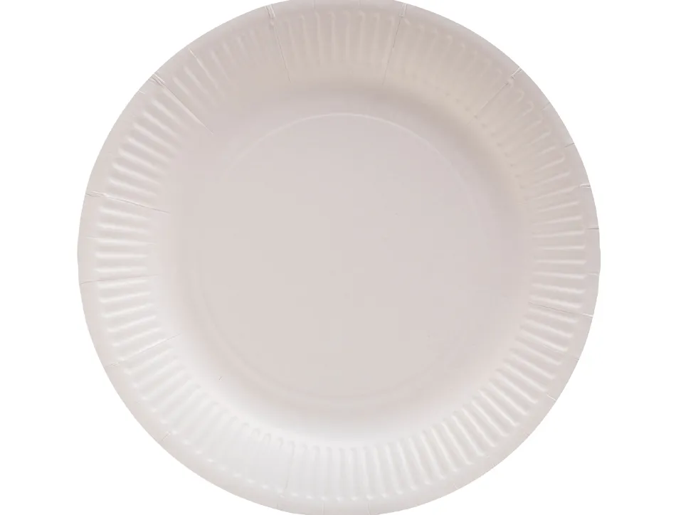 Assiette exacompta carton rond diam. 23cm coloris blanc paquet 50 unites
