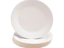 Assiette exacompta carton rond diam. 23cm coloris blanc paquet 50 unites