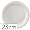 Assiette plate ivoire coldis fibres vegetales biodegradable diametre 23cm sachet 50 unites