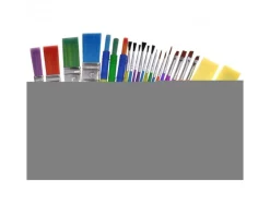Assortiment creativite pinceaux fins et larges brosses plates pinceaux plats en mousse lot de 25 pieces