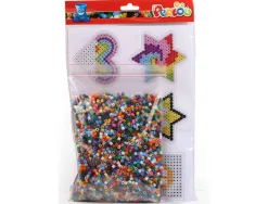 Assortiment perles et plaques graine creative ludiques et colorees sachet de 4 500 perles 8 plaques 12 modeles