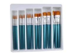 Assortiment pinceaux differentes tailles 1 bac de rangement lot de 36 pieces assorties