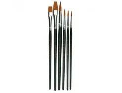 Assortiment pinceaux et brosses fibres synthetiques robustes et elastiques set de 4 pinceaux et 2 brosses