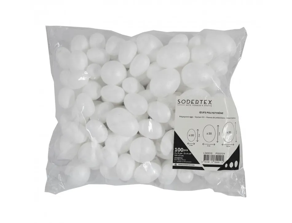 Assortiments d oeufs loolipo 3 dimensions sachet de 100 unites assortis coloris blanc