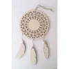 Attrape reves plumes graine creative bois 12,5x23,5xo,5 cm a decorer