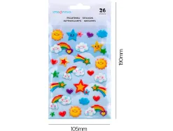 Autocollants imaginovo arc en ciel magic dreams en relief 190x105 mm sous blister
