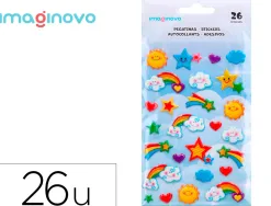 Autocollants imaginovo arc en ciel magic dreams en relief 190x105 mm sous blister