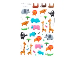 Autocollants imaginovo cute animaux safari en relief 190x105 mm sous blister