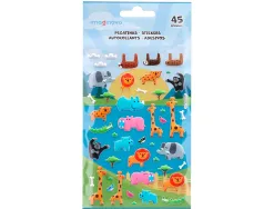 Autocollants imaginovo cute animaux safari en relief 190x105 mm sous blister