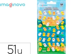 Autocollants imaginovo cute animaux canard en relief 190x105 mm sous blister