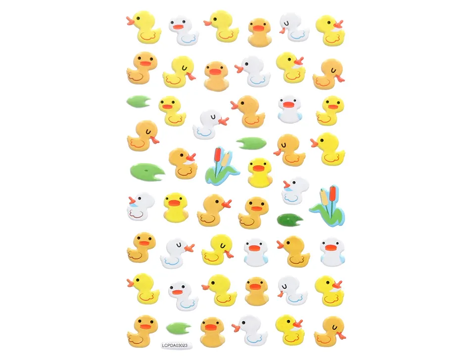 Autocollants imaginovo cute animaux canard en relief 190x105 mm sous blister
