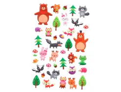 Autocollants imaginovo cute animaux de foret en relief 190x105 mm sous blister