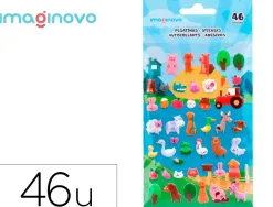 Autocollants imaginovo cute animaux ferme en relief 190x105 mm sous blister