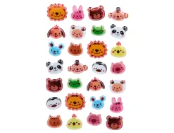 Autocollants imaginovo cute animaux sauvages visages en relief 190x105 mm sous blister