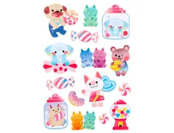 Autocollants imaginovo friandises magic dreams en relief 210x130 mm sous blister