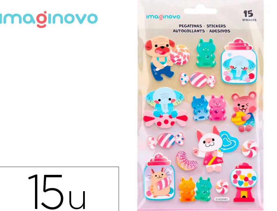 Autocollants imaginovo friandises magic dreams en relief 210x130 mm sous blister