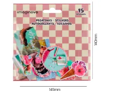 Autocollants imaginovo good vibes designs assortis pour ordinateur 145x140 mm sous blister