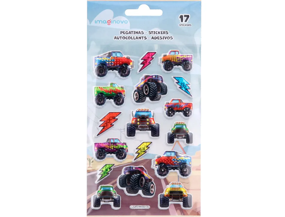 Autocollants imaginovo kids courses en mousse eva 190x105 mm sous blister