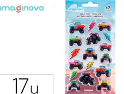Autocollants imaginovo kids courses en mousse eva 190x105 mm sous blister