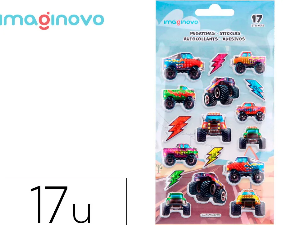 Autocollants imaginovo kids courses en mousse eva 190x105 mm sous blister