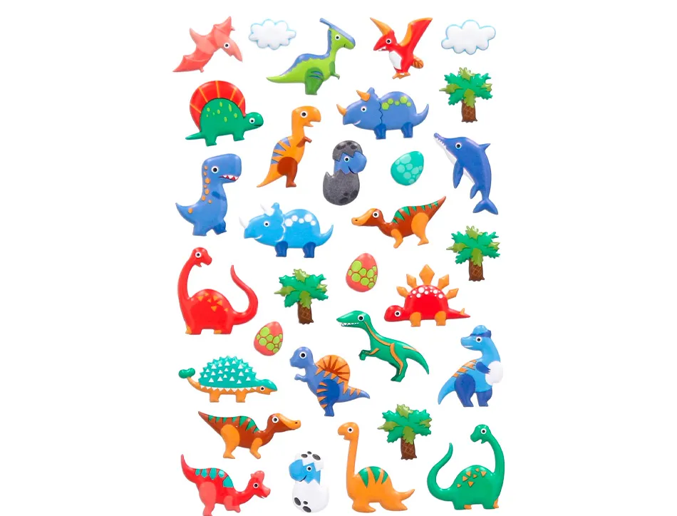 Autocollants imaginovo kids dinosaures en mousse eva 190x105 mm sous blister