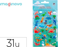 Autocollants imaginovo kids dinosaures en mousse eva 190x105 mm sous blister