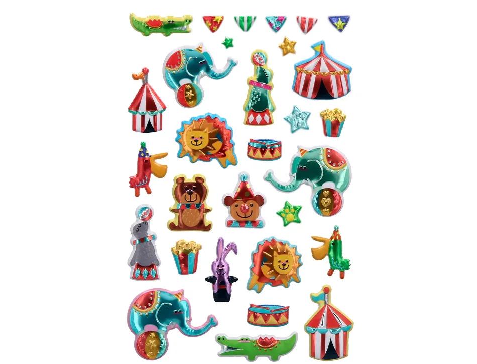 Autocollants imaginovo kids cirque en mousse eva 190x105 mm sous blister