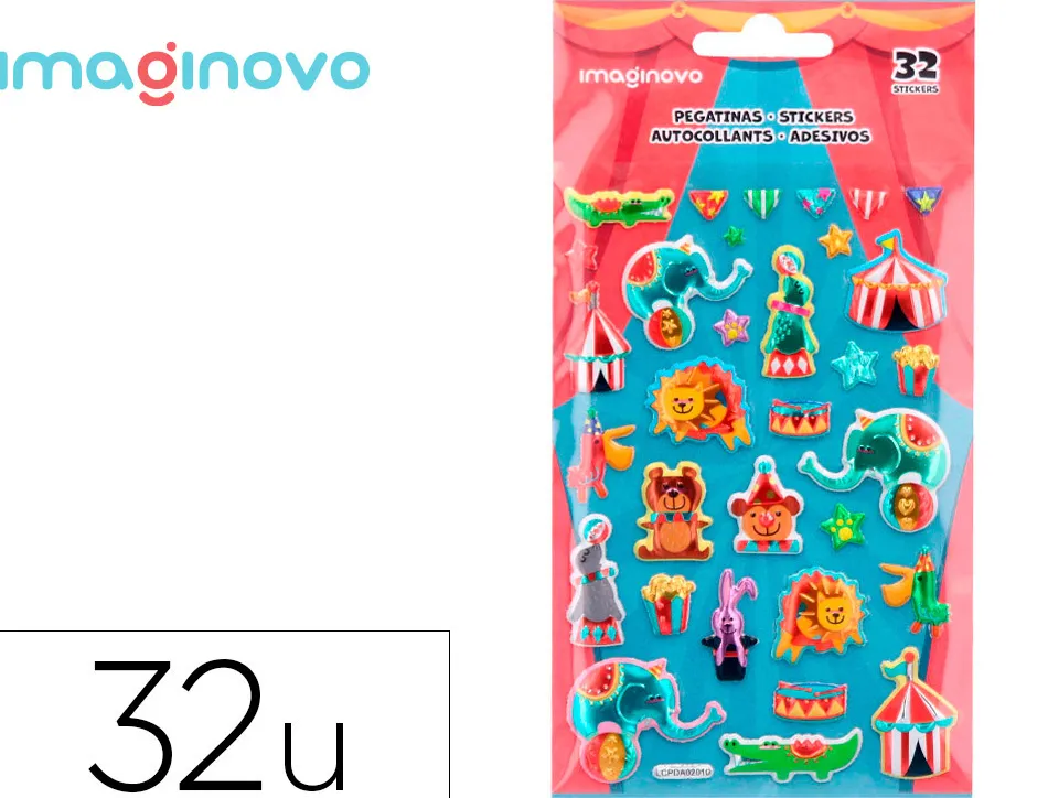 Autocollants imaginovo kids cirque en mousse eva 190x105 mm sous blister