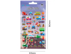 Autocollants imaginovo kids voitures en relif 190x105 mm sous blister
