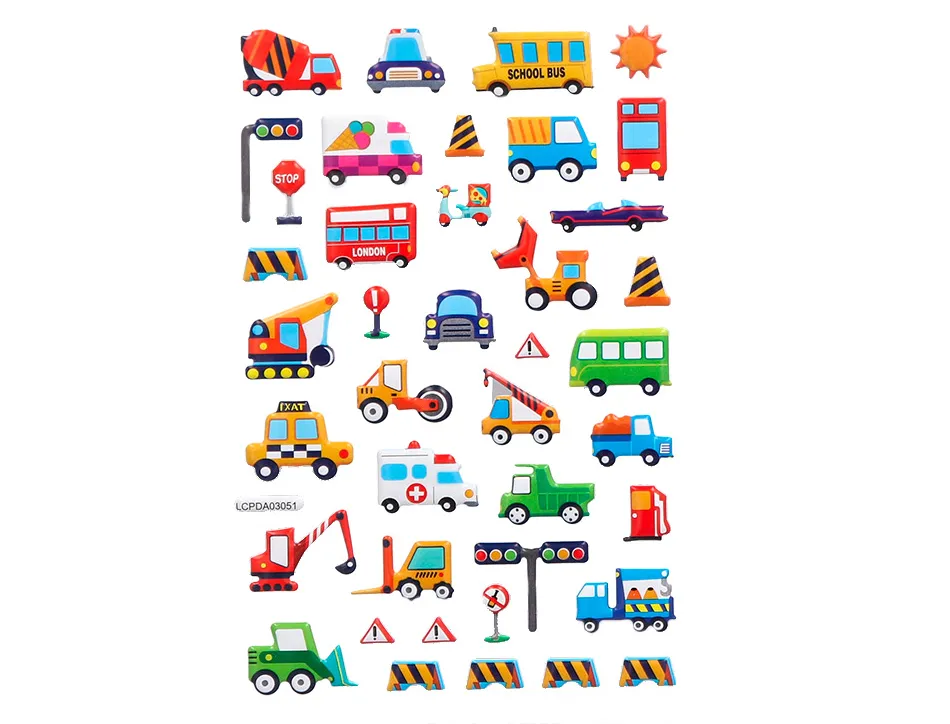 Autocollants imaginovo kids voitures en relif 190x105 mm sous blister