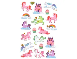 Autocollants imaginovo licornes magic dreams en relief 190x105 mm sous blister
