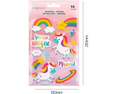 Autocollants imaginovo licornes magic dreams en relief 210x130 mm sous blister