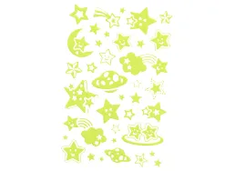 Autocollants imaginovo lumineux etoiles en relif 190x105 mm sous blister