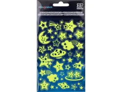 Autocollants imaginovo lumineux etoiles en relif 190x105 mm sous blister