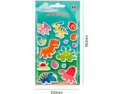 Autocollants imaginovo lumineux dinosaures en relif 190x105 mm sous blister