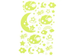 Autocollants imaginovo lumineux lune en relif 250x145 mm sous blister