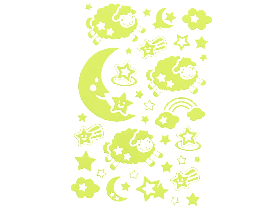 Autocollants imaginovo lumineux lune en relif 250x145 mm sous blister