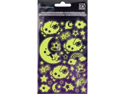 Autocollants imaginovo lumineux lune en relif 250x145 mm sous blister