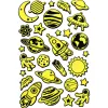 Autocollants imaginovo lumineux planetes en relif 190x105 mm sous blister