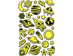 Autocollants imaginovo lumineux planetes en relif 190x105 mm sous blister