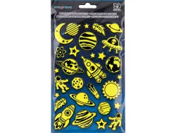 Autocollants imaginovo lumineux planetes en relif 190x105 mm sous blister