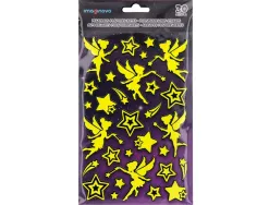 Autocollants imaginovo lumineux fees en relif 190x105 mm sous blister