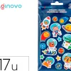 Autocollants imaginovo lumineux astronautes en relif 250x145 mm sous blister