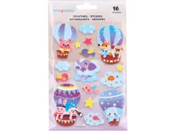 Autocollants imaginovo montgolfiere magic dreams en relief 210x130 mm sous blister