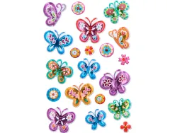 Autocollants imaginovo papillons magic dreams en relief 190x105 mm sous blister