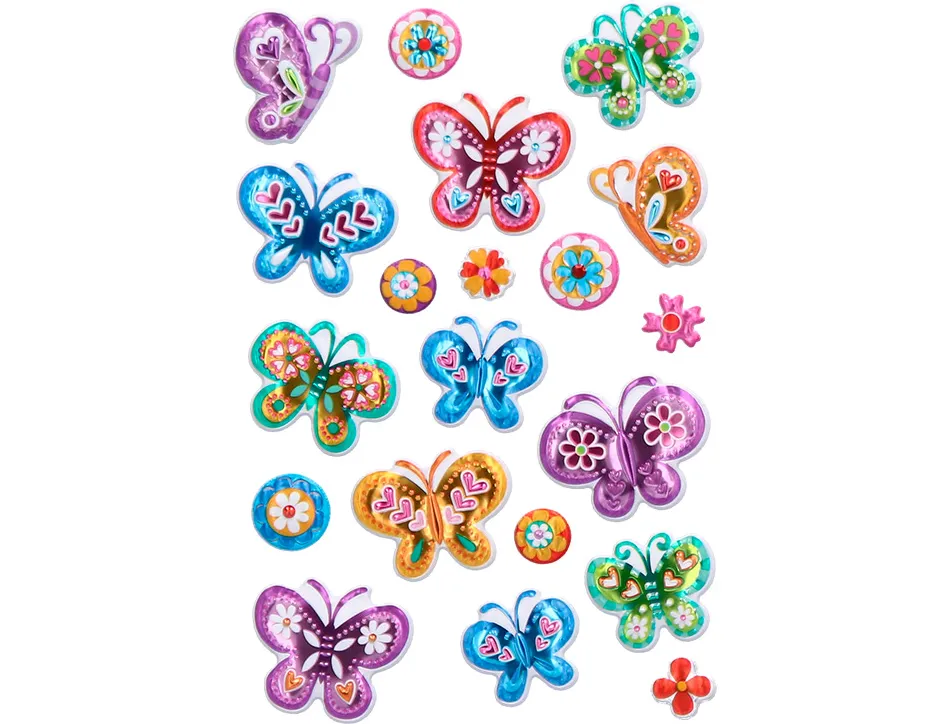 Autocollants imaginovo papillons magic dreams en relief 190x105 mm sous blister