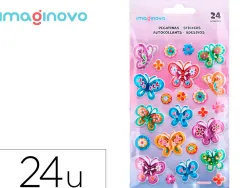 Autocollants imaginovo papillons magic dreams en relief 190x105 mm sous blister